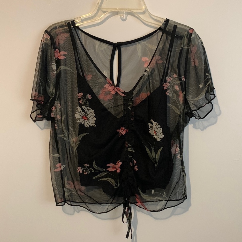Hollister 2-Piece Sheer Floral Blouse